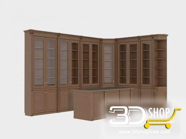 Classic Wardrobe & Display Cabinet 3d Model 002