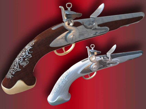 006-3d Models-Weaponry-Pistol