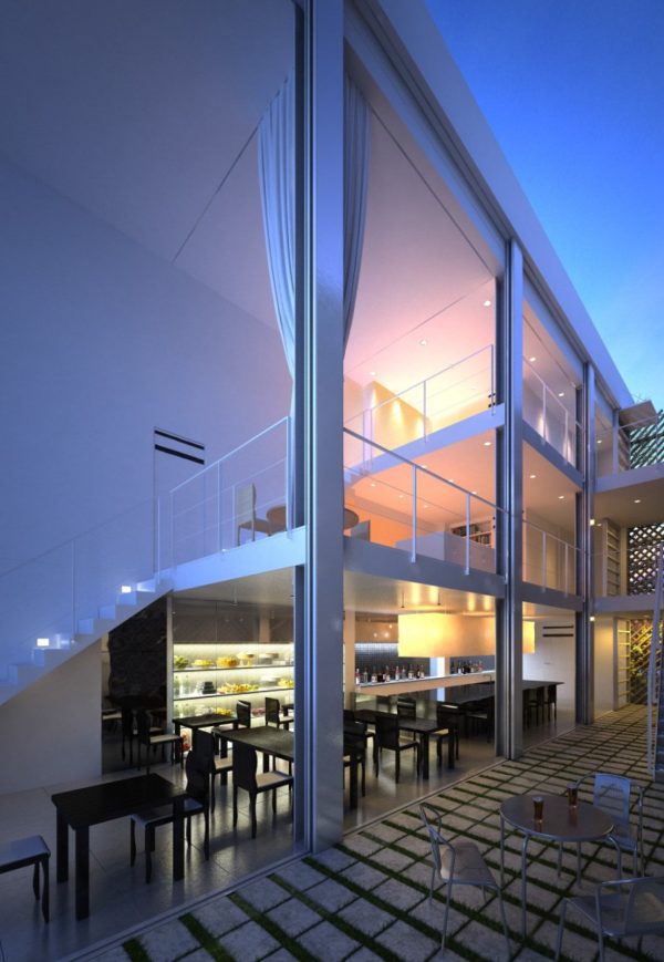 Cafe & Restaurant Interior Scene  012