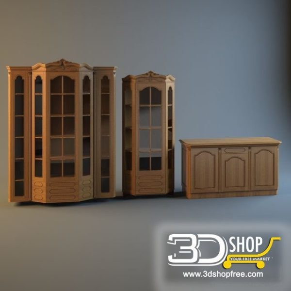 043-3d Models-Classic-Wardrobe & Display Cabinets