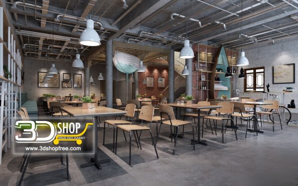 083-Interior Scenes-Cafes & Restaurants-Industrial style