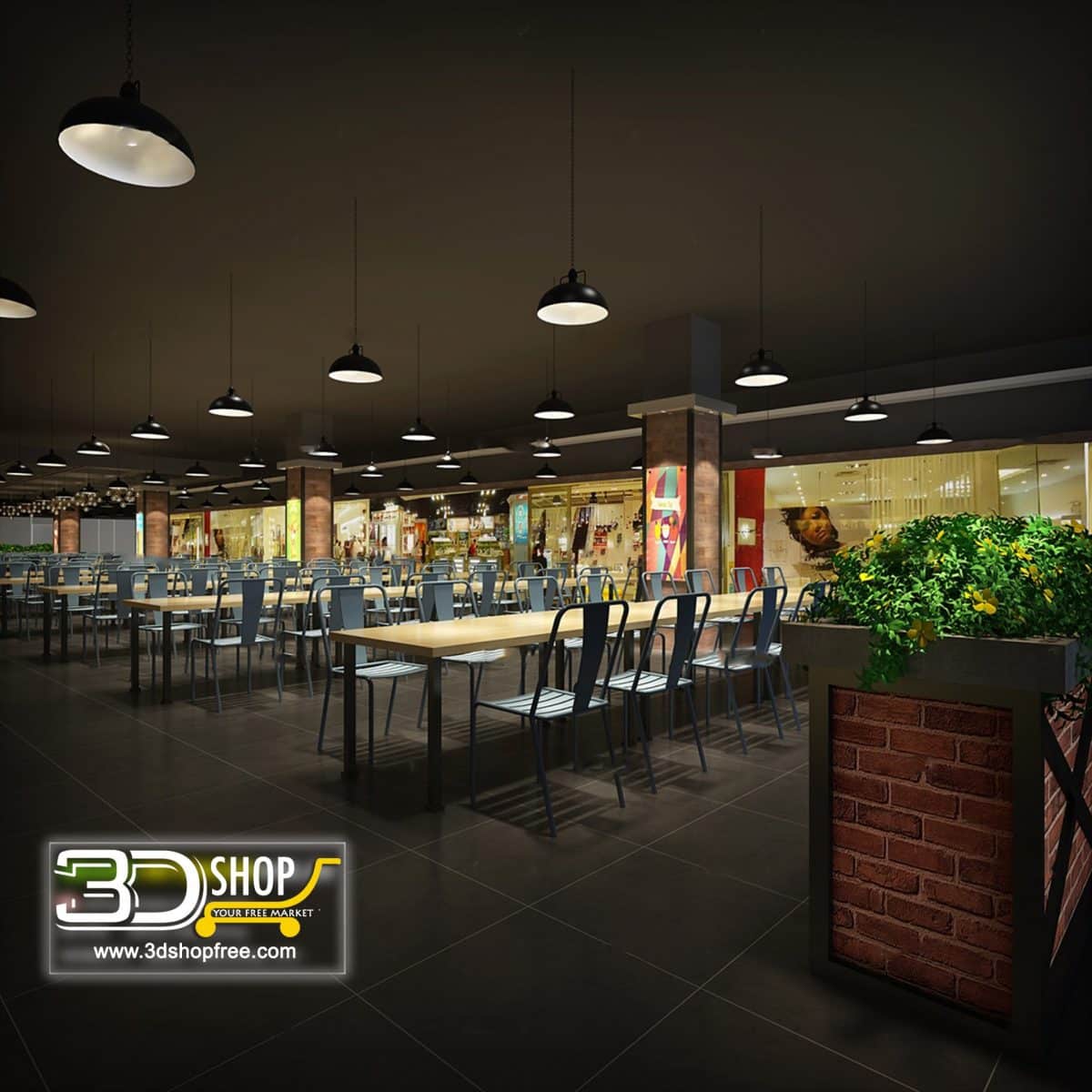 Interior Scenes Cafes & Restaurants Industrial style 099