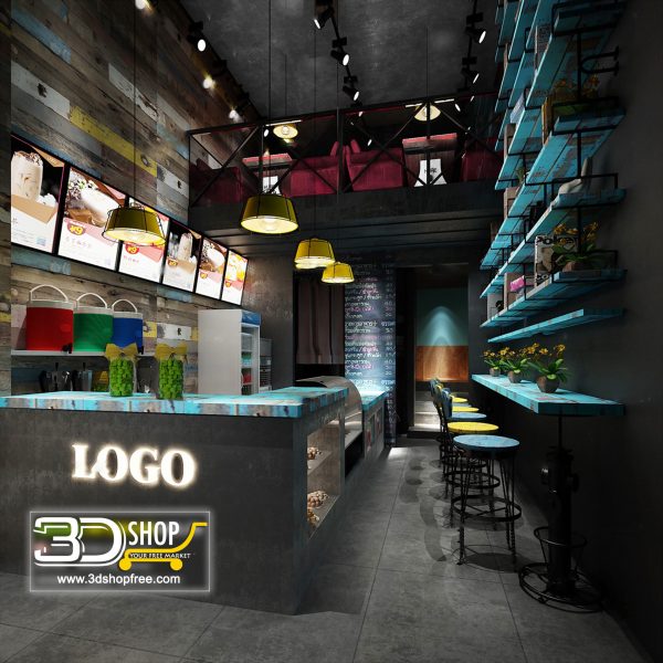 Interior Scenes Cafes & Restaurants Industrial style 103