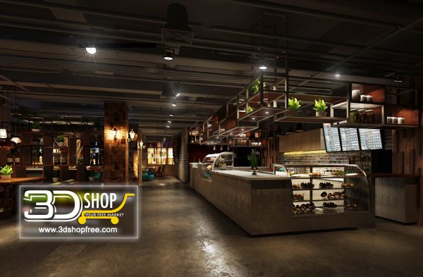 Cafes & Restaurants Interior Scenes – Industrial Style 113