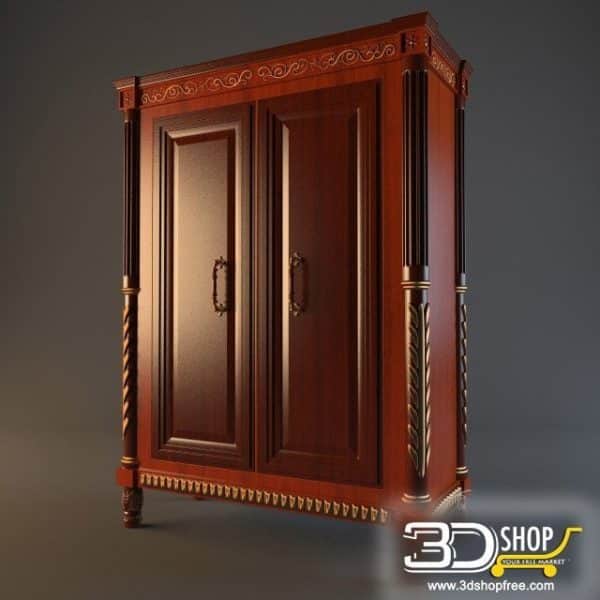 166-3d Models-Classic-Wardrobe & Display Cabinets