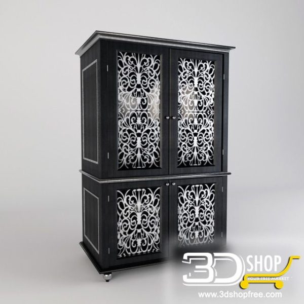 219-3d Models-Classic-Wardrobe & Display Cabinets