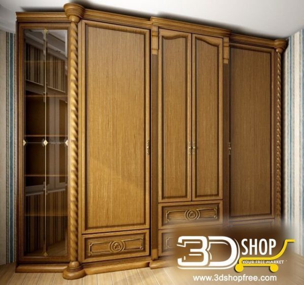393-3d Models-Classic-Wardrobe & Display Cabinets