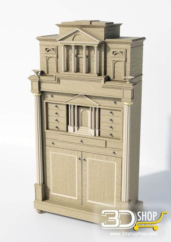 410-3d Models-Classic-Wardrobe & Display Cabinets