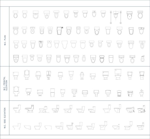 Bathroom Cad Block 001