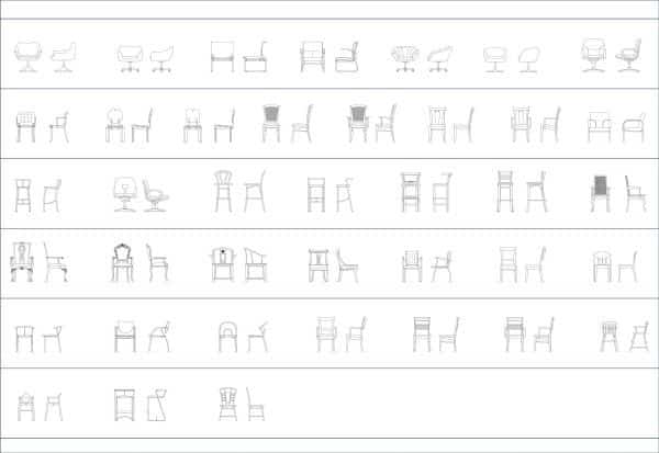 007-Furniture-Cad-Blocks-Chairs-Elevation