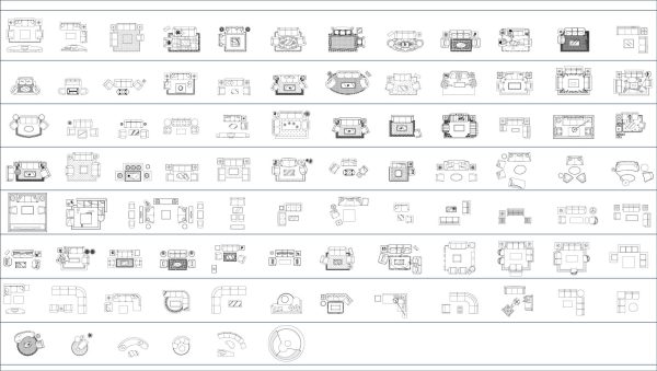 013-Furniture-Cad-Blocks-Sofa-Armchairs-Plan
