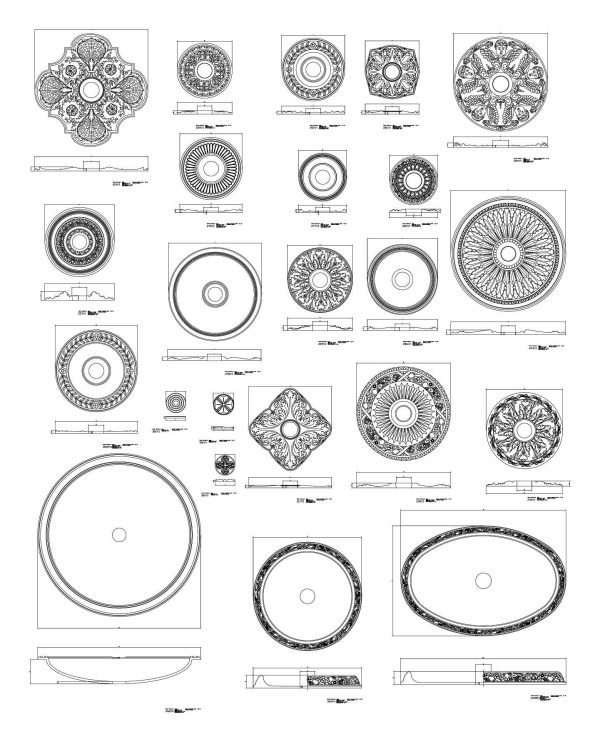 Architectural Rosettes Cad Block 001