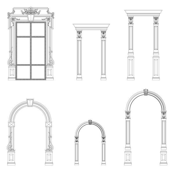034-Decorative_Frames_For_Doors_And_Windows-Cad-Blocks