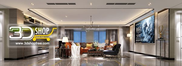 Living Room 3d Max Interior Scene 059