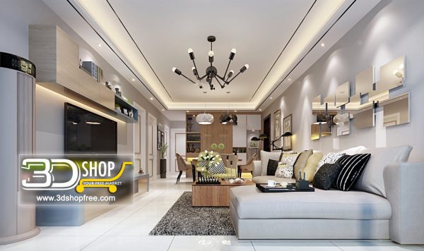 Living Room 3d Max Interior Scene 061