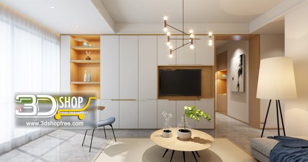 Living Room 3d Max Interior Scene 065