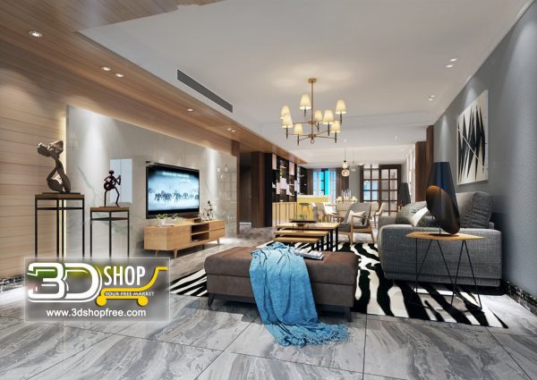 Living Room 3d Max Interior Scene 067