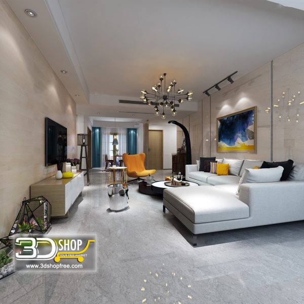 Living Room 3d Max Interior Scene 072