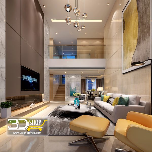 Living Room 3d Max Interior Scene 073