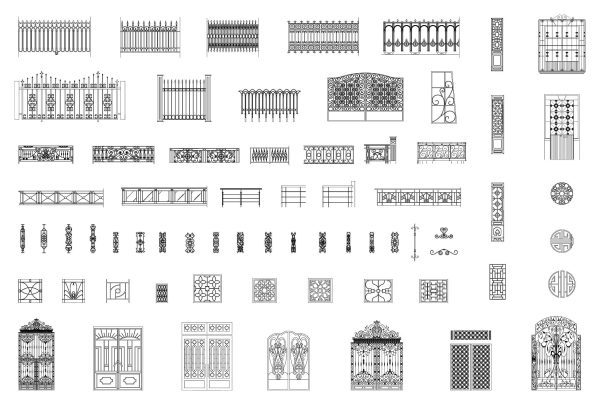 075-Gates_And_Fences-Cad-Blocks