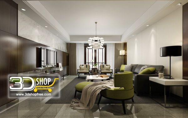 Living Room 3d Max Interior Scene 077