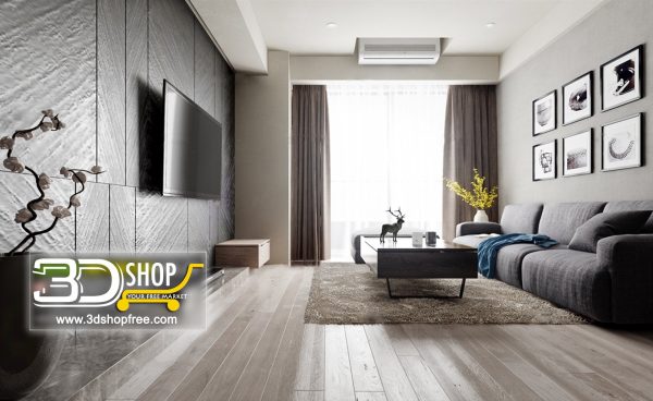 Living Room 3d Max Interior Scene 079