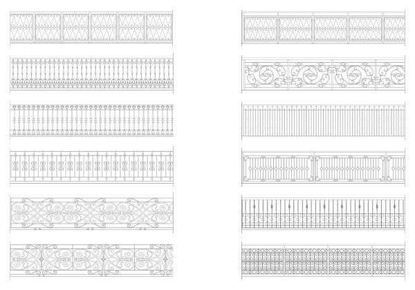 079-Wrought_Iron_Railings_1-Cad-Blocks