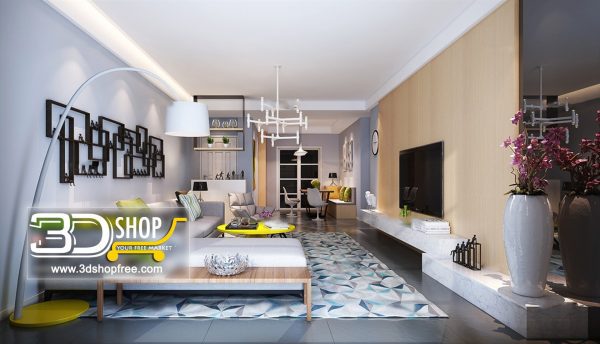 Living Room 3d Max Interior Scene 080