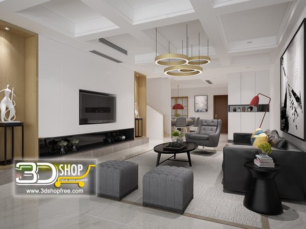 Living Room 3d Max Interior Scene 081