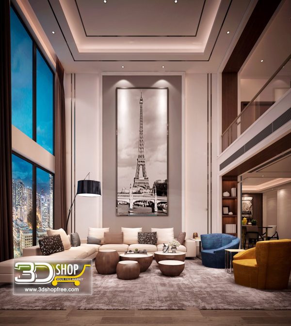 Living Room 3d Max Interior Scene 083