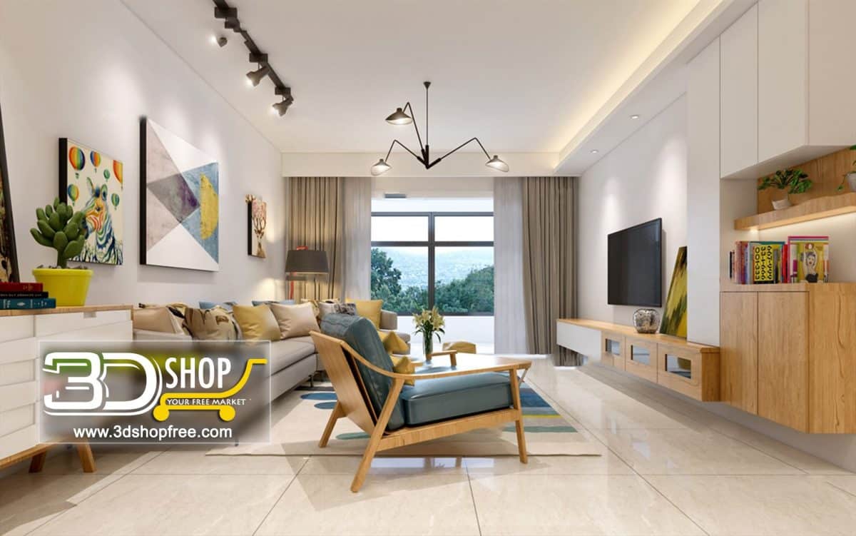 Living Room 3d Max Interior Scene