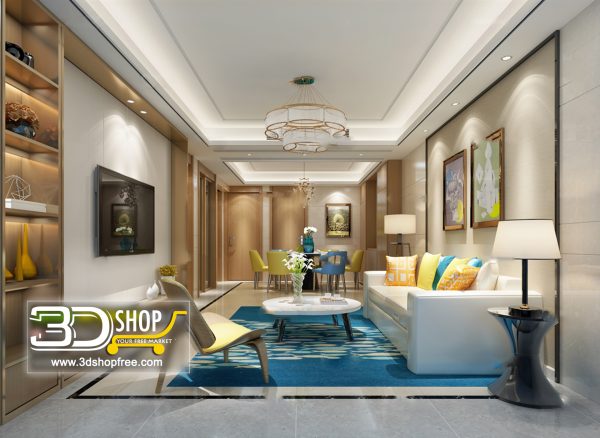 Living Room 3d Max Interior Scene 088