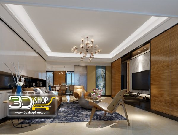 Living Room 3d Max Interior Scene 089