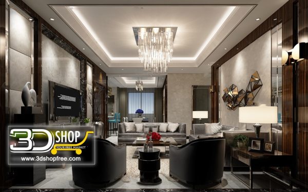 Living Room 3d Max Interior Scene 100