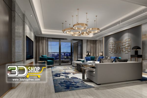 Living Room 3d Max Interior Scene 102