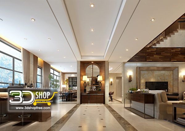 Living Room 3d Max Interior Scene 103