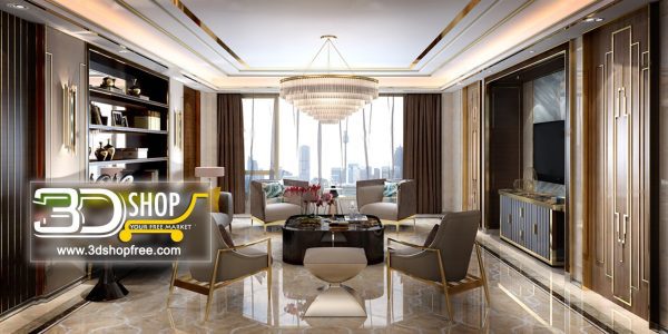 Living Room 3d Max Interior Scene 104