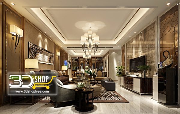 Living Room 3d Max Interior Scene 105