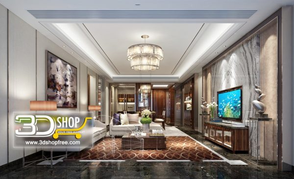 Living Room 3d Max Interior Scene 106