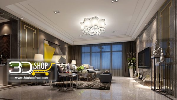 Living Room 3d Max Interior Scene 107