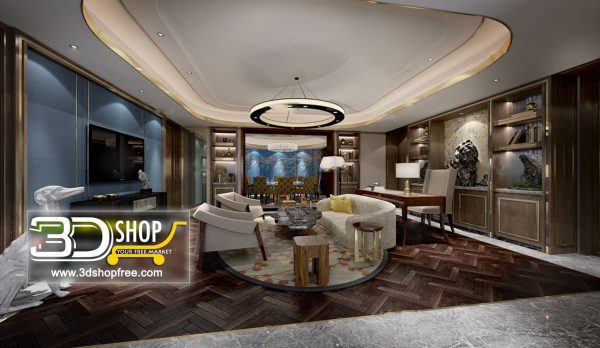 Living Room 3d Max Interior Scene 109