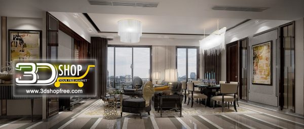 Living Room 3d Max Interior Scene 110