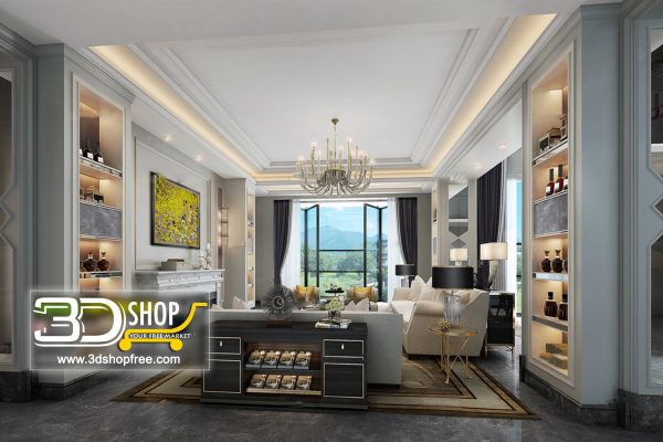 Living Room 3d Max Interior Scene 111