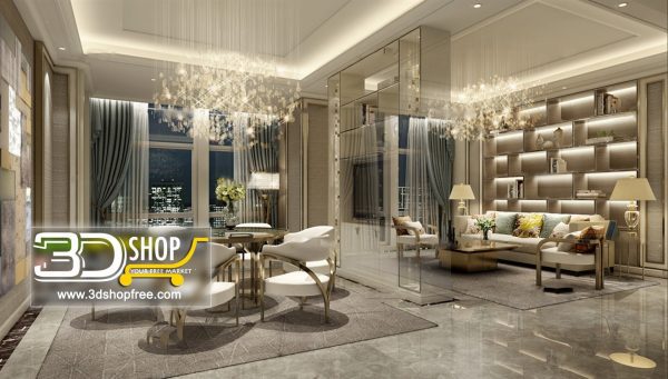 Living Room 3d Max Interior Scene 114