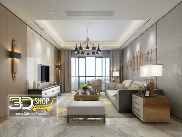 Living Room 3d Max Interior Scene 115