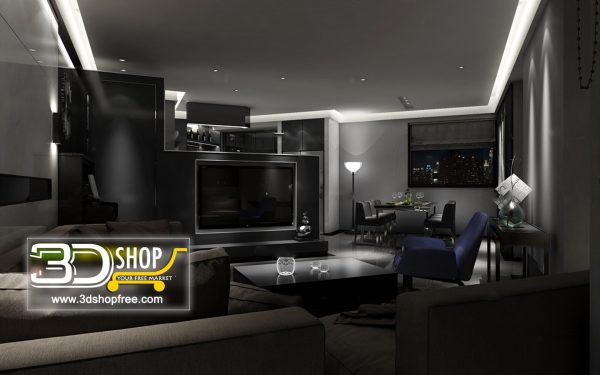 Living Room 3d Max Interior Scene 116