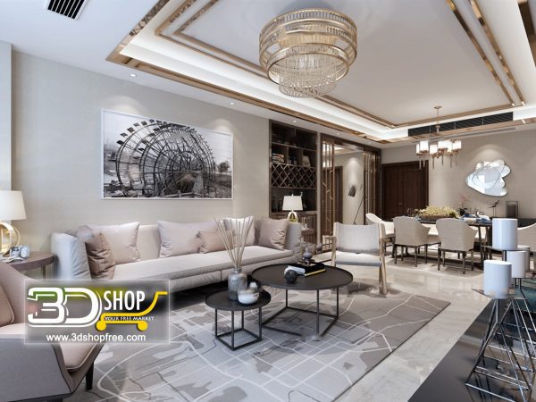 Living Room 3d Max Interior Scene 117