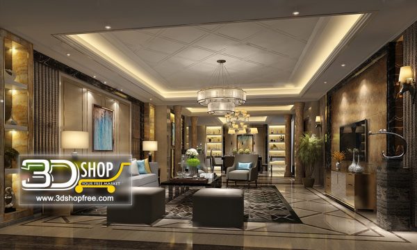 Living Room 3d Max Interior Scene 118