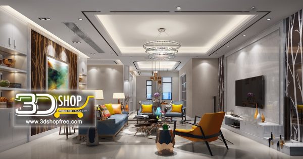 Living Room 3d Max Interior Scene 119