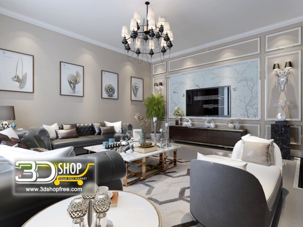 Living Room 3d Max Interior Scene 121